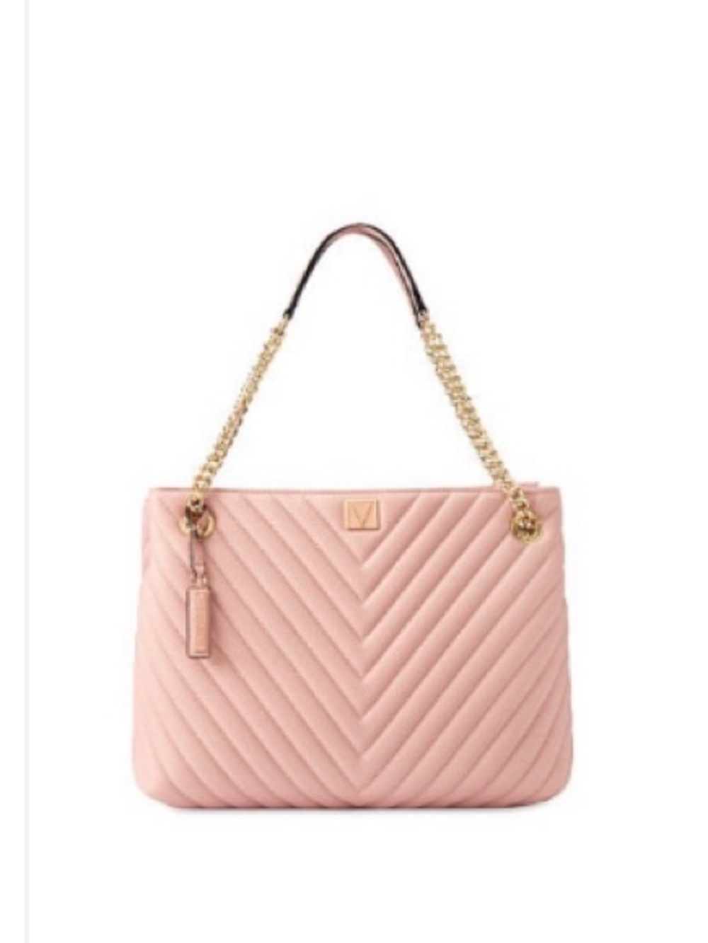 Victoria's Secret Quilted Chevron Shoulder Tote bag Signature Pink